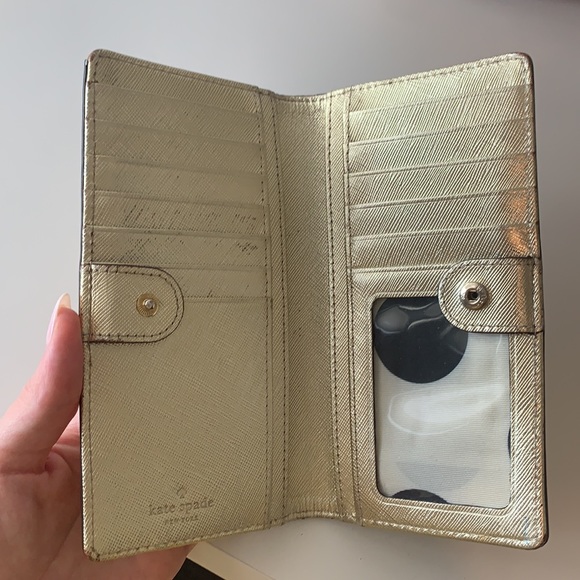 Kate Spade Gold Metallic Wallet - Picture 2 of 5
